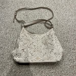 Coach Mini Studded Celeste Leather Convertible Hobo Bag Chalk Color Casual